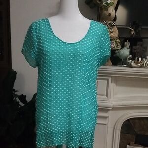 Women's Teal Polka Dot Top